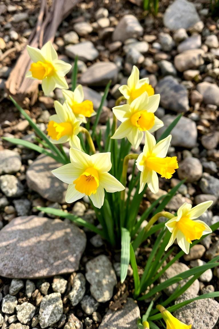 24 Daffodil Garden Ideas for Vibrant Spring Landscapes 19 Textured Landscape with Daffodils - 24 Daffodil Garden Ideas