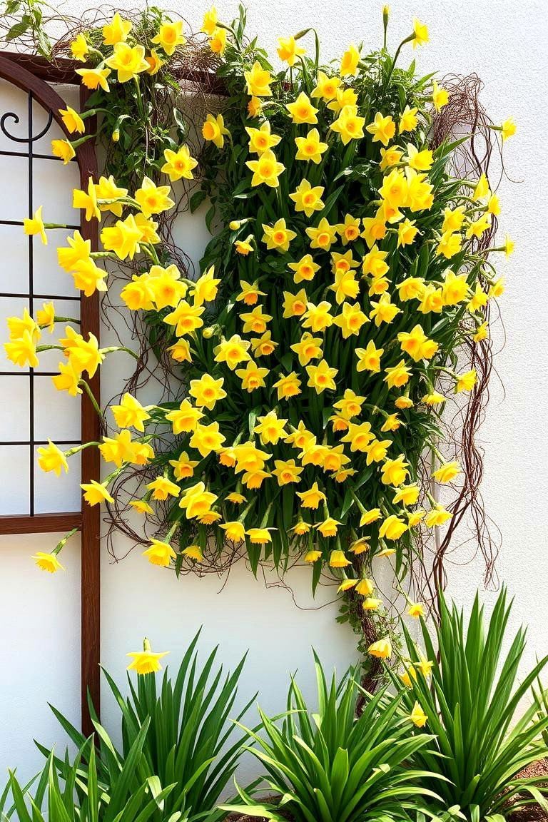 24 Daffodil Garden Ideas for Vibrant Spring Landscapes 4 Vertical Daffodil Displays - 24 Daffodil Garden Ideas