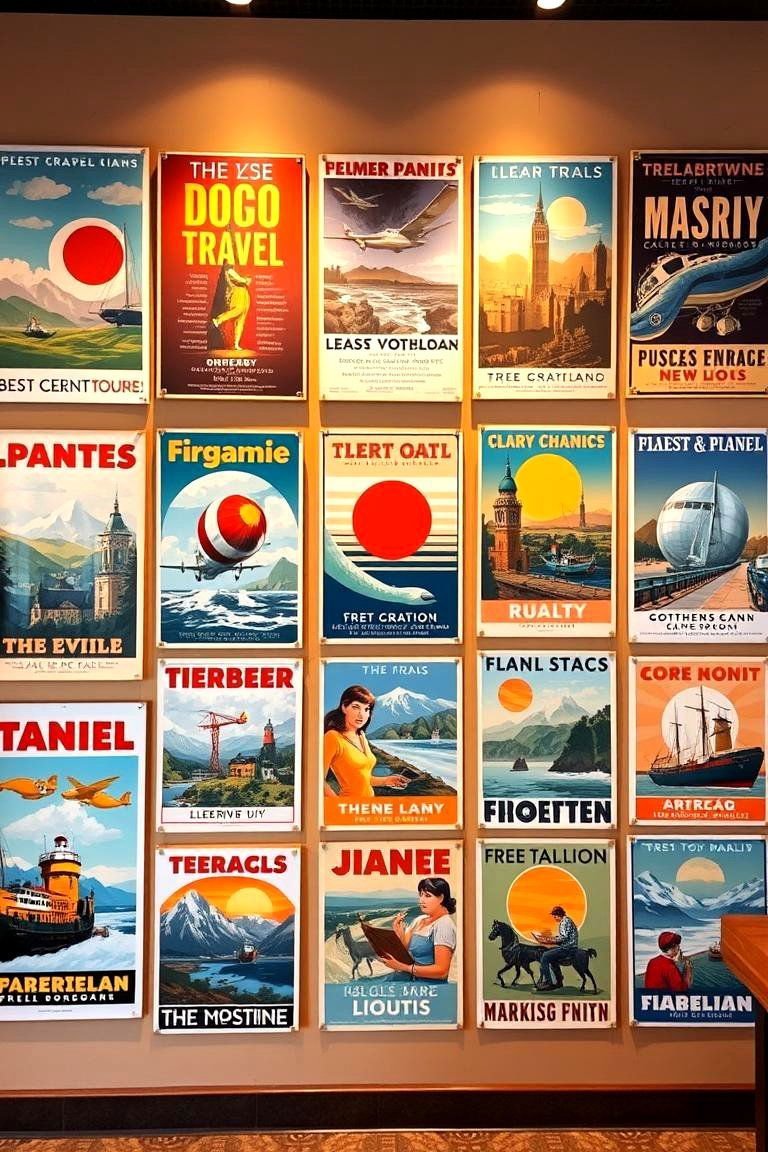 24 Wall Decor Ideas: Creative Ways to Enhance Home Walls 24 Vintage Travel Posters - 24 Wall Decor Ideas