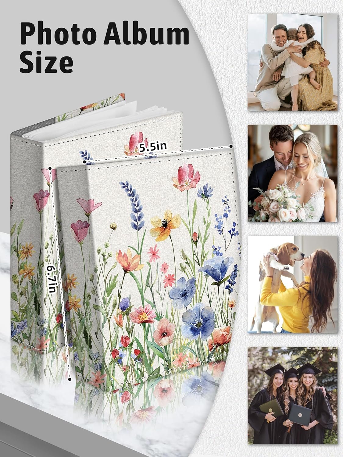 20 Last-Minute Valentines Day Gifts You Can Buy Online 3 Photo Album 4x6, 56 Pockets Small Picture Book Botanical Wild Flowers, Personalized Large Capacity Mini PU Leather Picture Album Gift for Family Graduation Wedding Travel