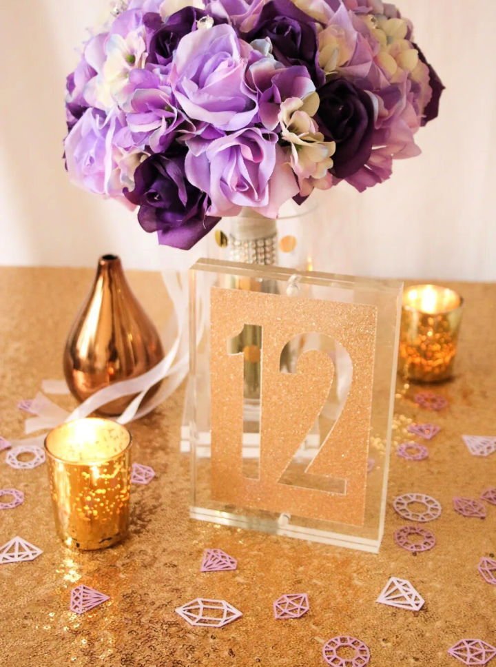 25 DIY Wedding Table Numbers (How to Make Table Numbers) 25 Acrylic Frame Table Numbers
