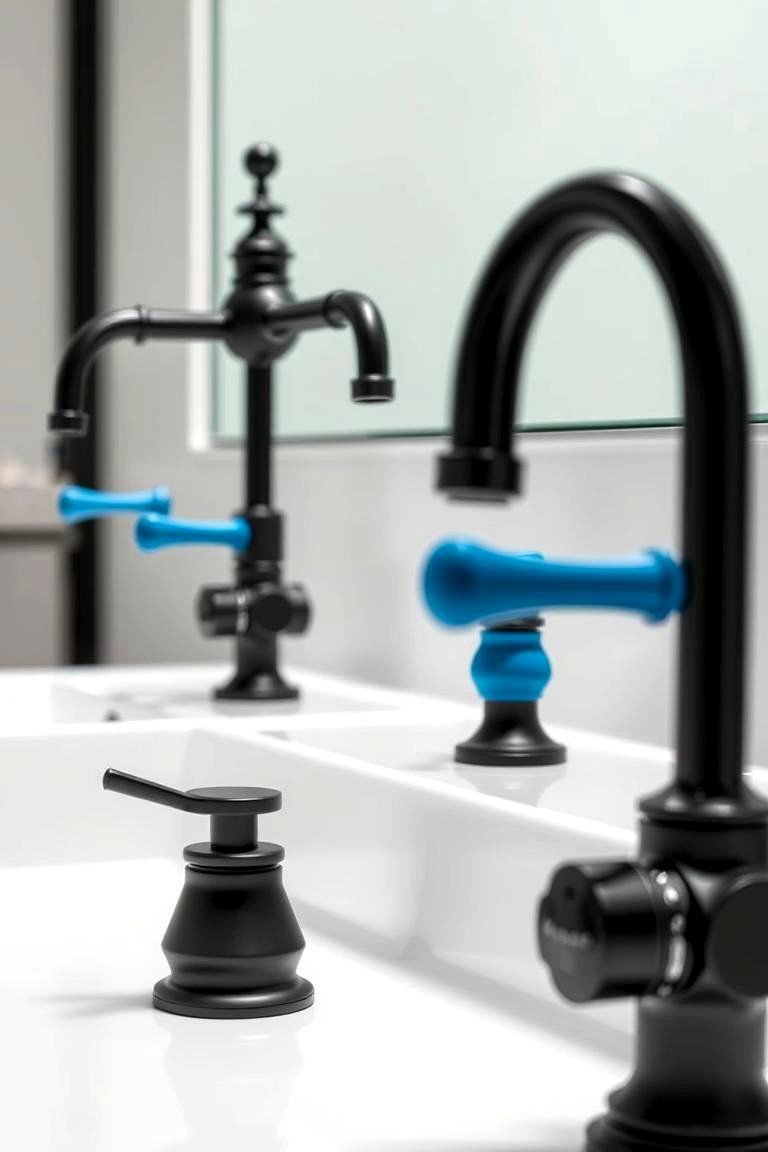 24 Black & Blue Bathroom Ideas for Bold Modern Designs 23 Artistic Fixtures with Unique Hardware - 24 black and blue bathroom ideas