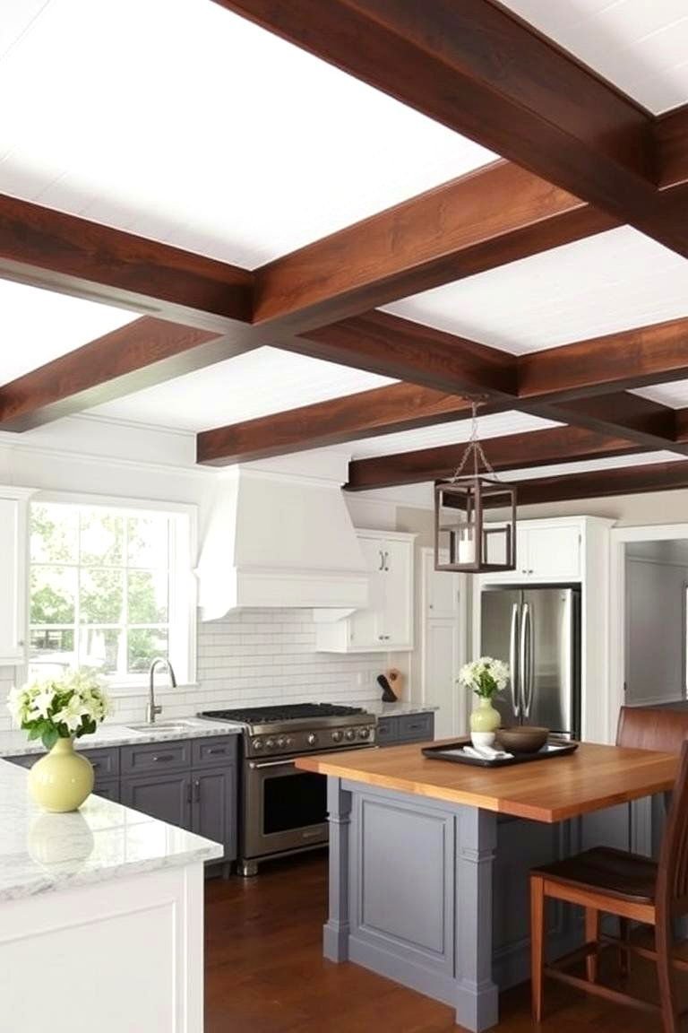 24 Wood Ceiling Kitchen Ideas to Warm Your Cooking Space 20 Beamed Wood Ceiling with Infill - 24 Wood Ceiling Kitchen Ideas