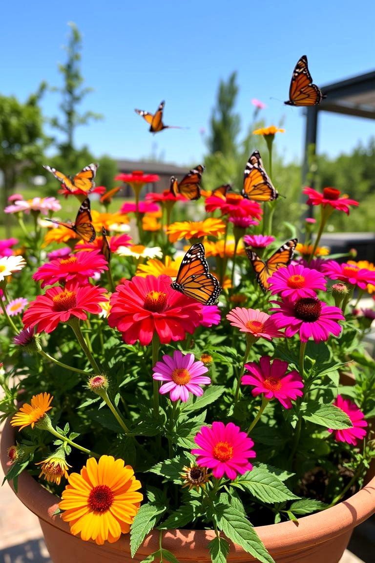 24 Container Garden Ideas for Versatile Plant Displays 19 Butterfly Attracting Garden Haven - 24 Container Garden Ideas