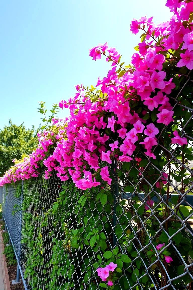24 Vegetable Garden Fence Ideas to Secure Your Crops 4 Chain Link Covered with Climbing Plants - 24 Vegetable Garden Fence Ideas