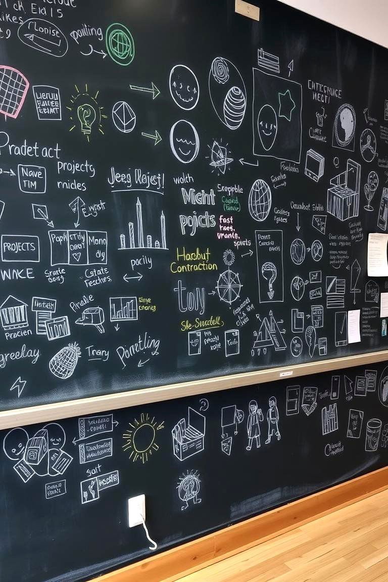 24 Art Room Ideas to Inspire Creativity in Any Space 14 Chalkboard Wall for Creative Expression - 24 Art Room Ideas