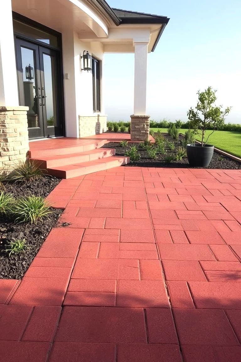 24 Red Paver Patio Ideas to Transform Outdoor Living Spaces 23 Color Contrast Red Paver Design - 24 Red Paver Patio Ideas