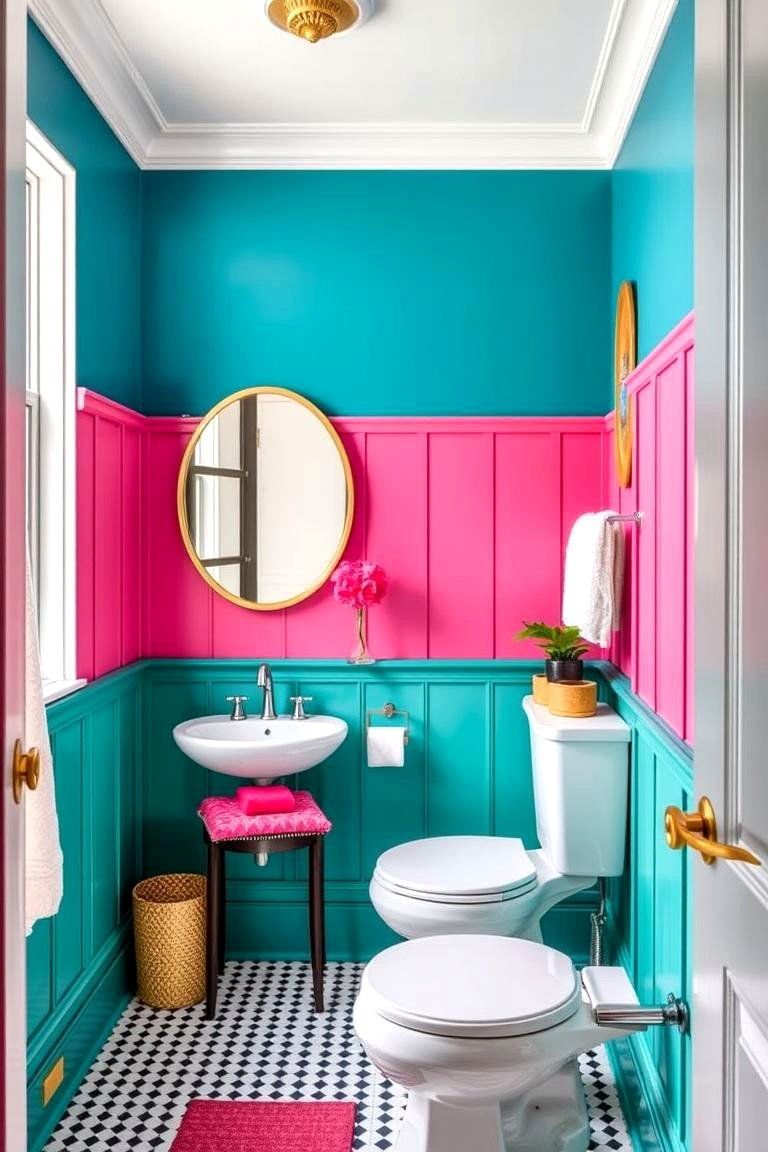24 Bathroom Wainscoting Ideas for Timeless Elegance 13 Colorful Wainscoting - 24 Bathroom Wainscoting Ideas