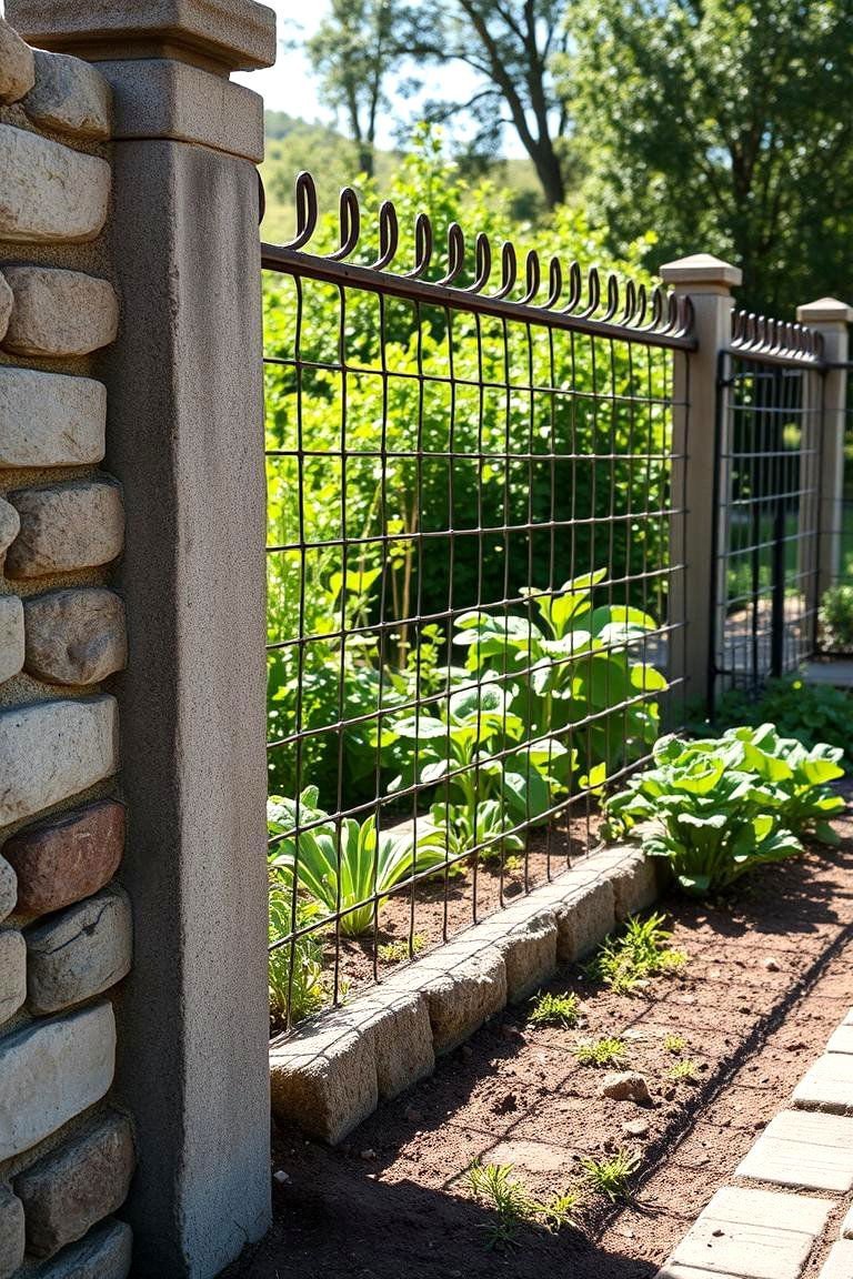 24 Vegetable Garden Fence Ideas to Secure Your Crops 18 Concrete Block and Wood Fence - 24 Vegetable Garden Fence Ideas