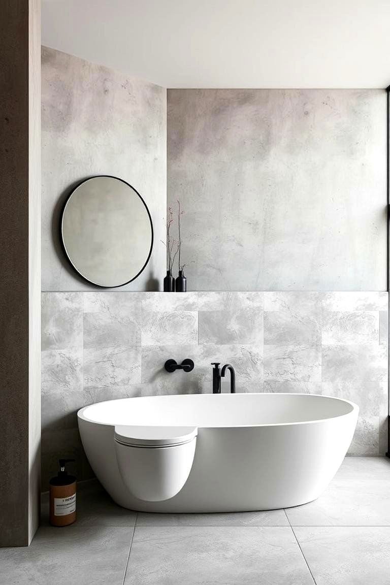 24 Bathroom Wainscoting Ideas for Timeless Elegance 23 Concrete Wainscoting - 24 Bathroom Wainscoting Ideas