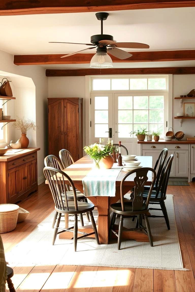 24 Cottage Decor Ideas for a Charming Home Style 13 Country Farmhouse Dining Room Warmth - 24 Cottage Decorating Ideas