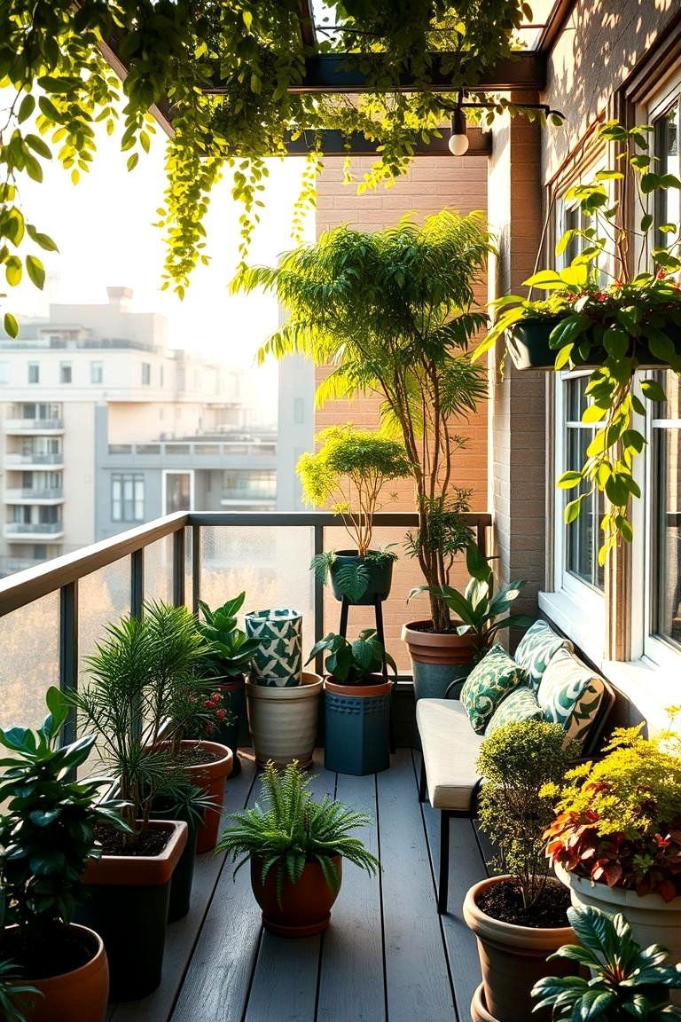 24 Lush Small Garden Ideas for Urban Outdoor Spaces 16 Cozy Balcony Oasis - 24 Small Garden Ideas