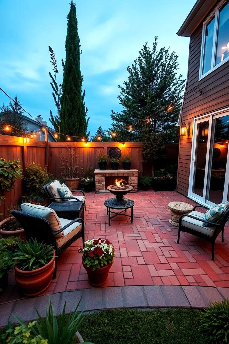 24 Red Paver Patio Ideas to Transform Outdoor Living Spaces 9 Cozy Red Paver Retreat - 24 Red Paver Patio Ideas