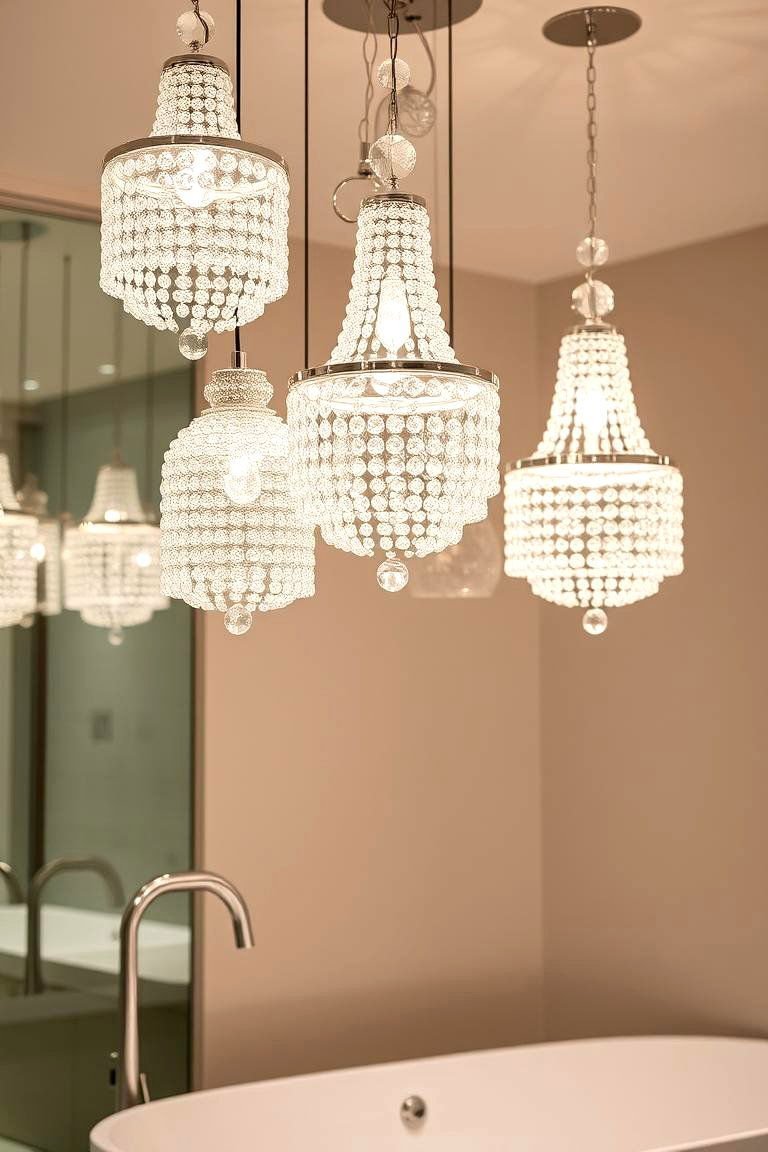 24 Inspiring Bathroom Pendant Lighting Ideas for Modern Homes 6 Crystal Pendant Lighting for Luxury - 24 Bathroom Pendant Lighting Ideas