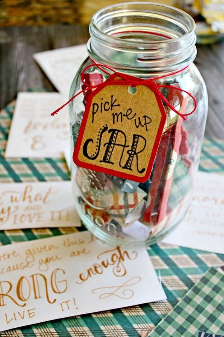 Mason Jar Gifts in a Jar: 25 DIY Mason Jar Gift Ideas 19 Cute DIY Pick Me up Mason Jar Gift