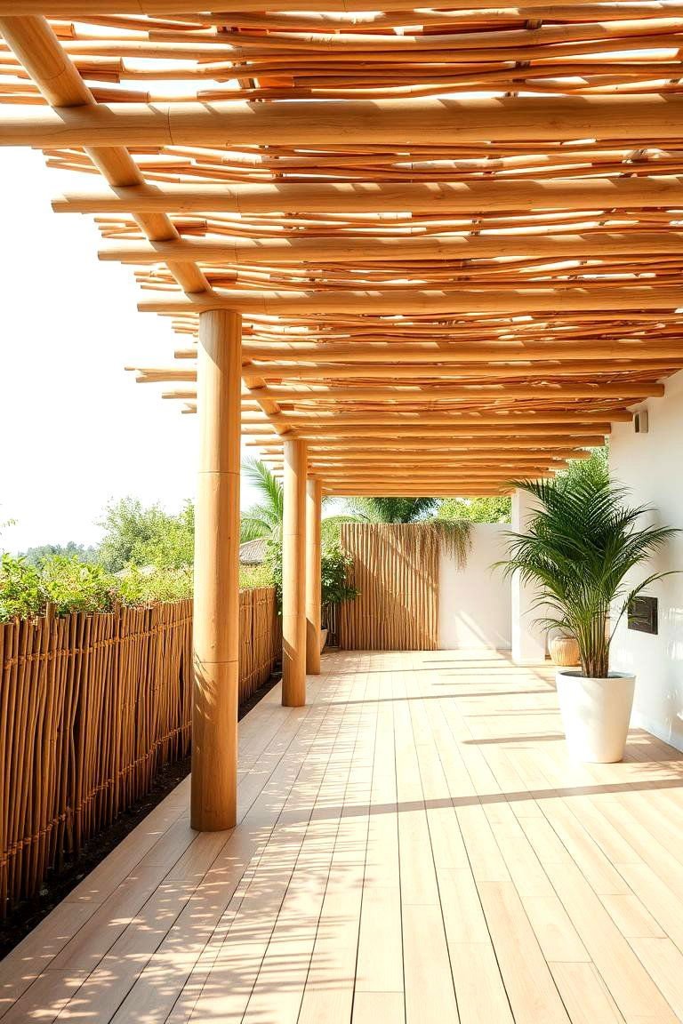 24 Pergola Flooring Ideas to Elevate Your Outdoor Space Design 9 Eco Friendly Bamboo Flooring - 24 Pergola Flooring Ideas