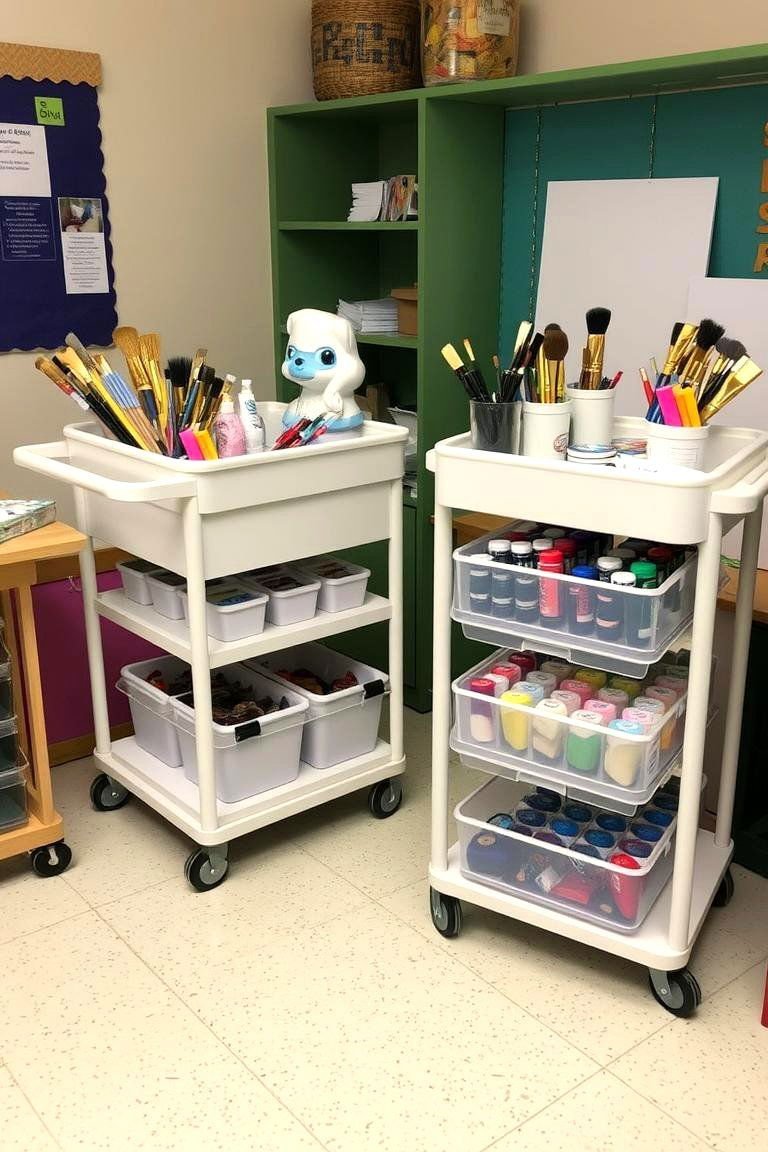 24 Art Room Ideas to Inspire Creativity in Any Space 29 Flexible Art Carts for Easy Movement - 24 Art Room Ideas