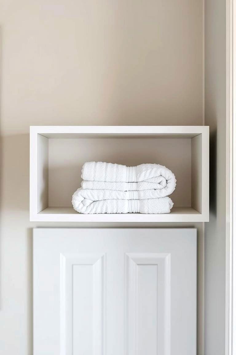 24 Small Bathroom Shelving Ideas to Maximize Storage 14 Floating Shelves Above the Door - 24 Small Bathroom Shelving Ideas