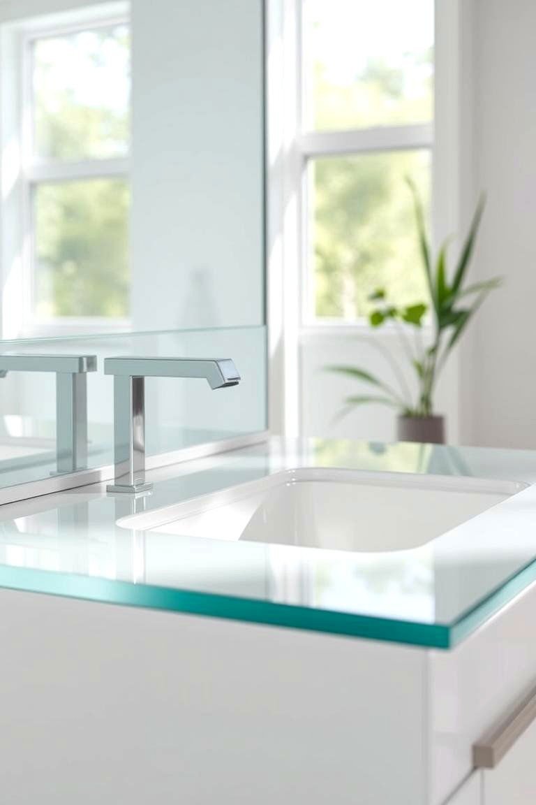 24 Bathroom Countertop Ideas for a Stylish Vanity 11 Glass Countertops - 24 Bathroom Countertop Ideas