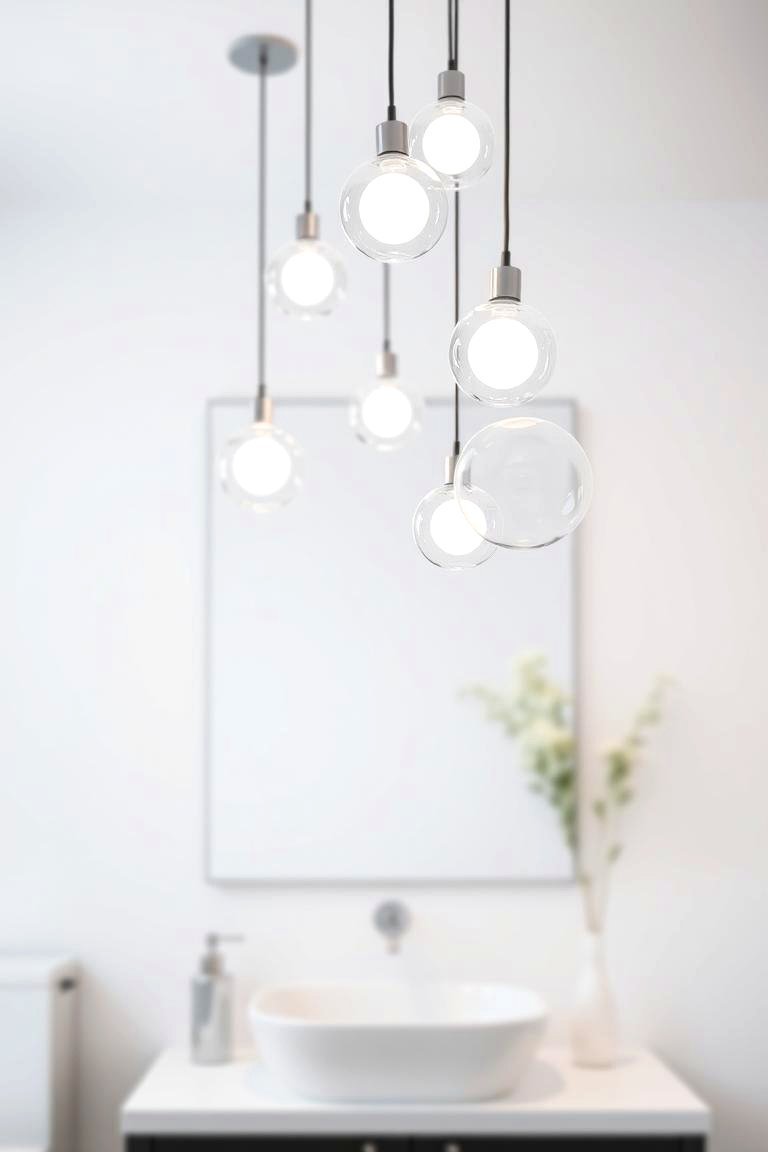 24 Inspiring Bathroom Pendant Lighting Ideas for Modern Homes 4 Glass Globe Pendants for a Light and Airy Feel - 24 Bathroom Pendant Lighting Ideas