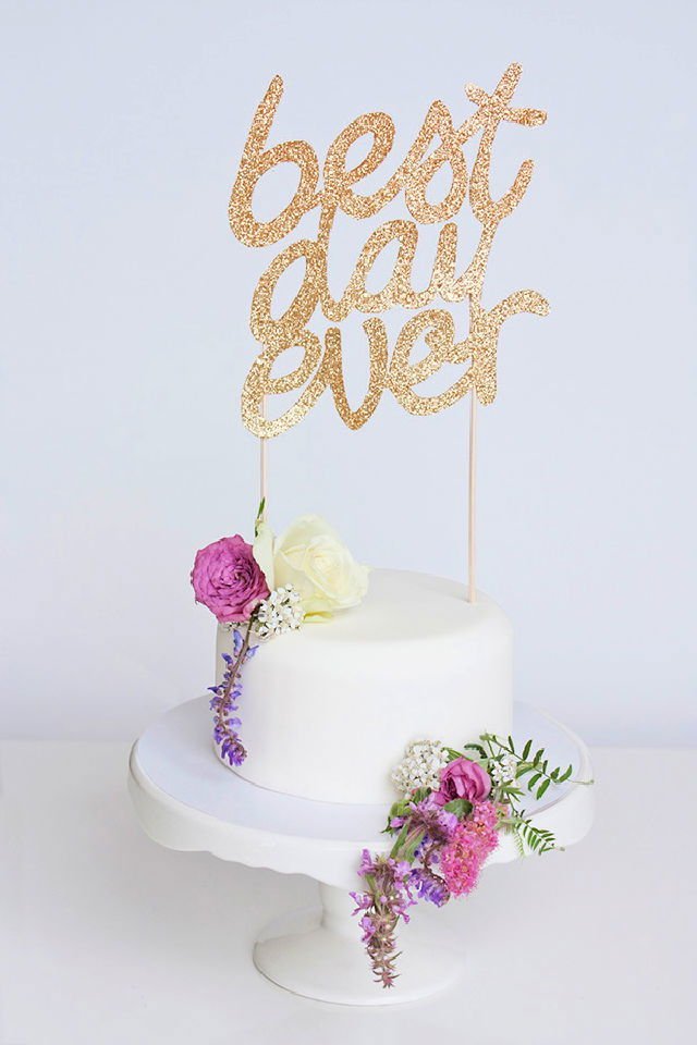 20 DIY Wedding Cake Topper Ideas You'll Love 10 Glittery Wedding Cake Topper in Ten Easy Steps