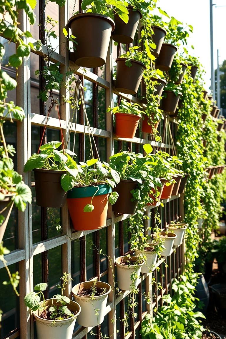 24 Vegetable Garden Fence Ideas to Secure Your Crops 21 Hanging Planter Fence - 24 Vegetable Garden Fence Ideas