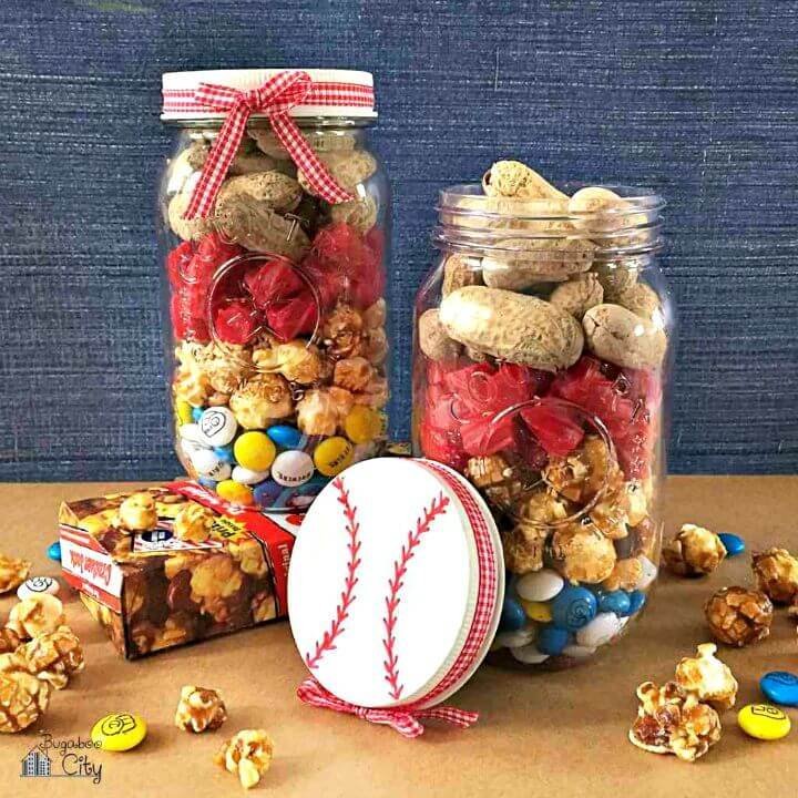 Mason Jar Gifts in a Jar: 25 DIY Mason Jar Gift Ideas 22 How to Make a Baseball Mason Jar