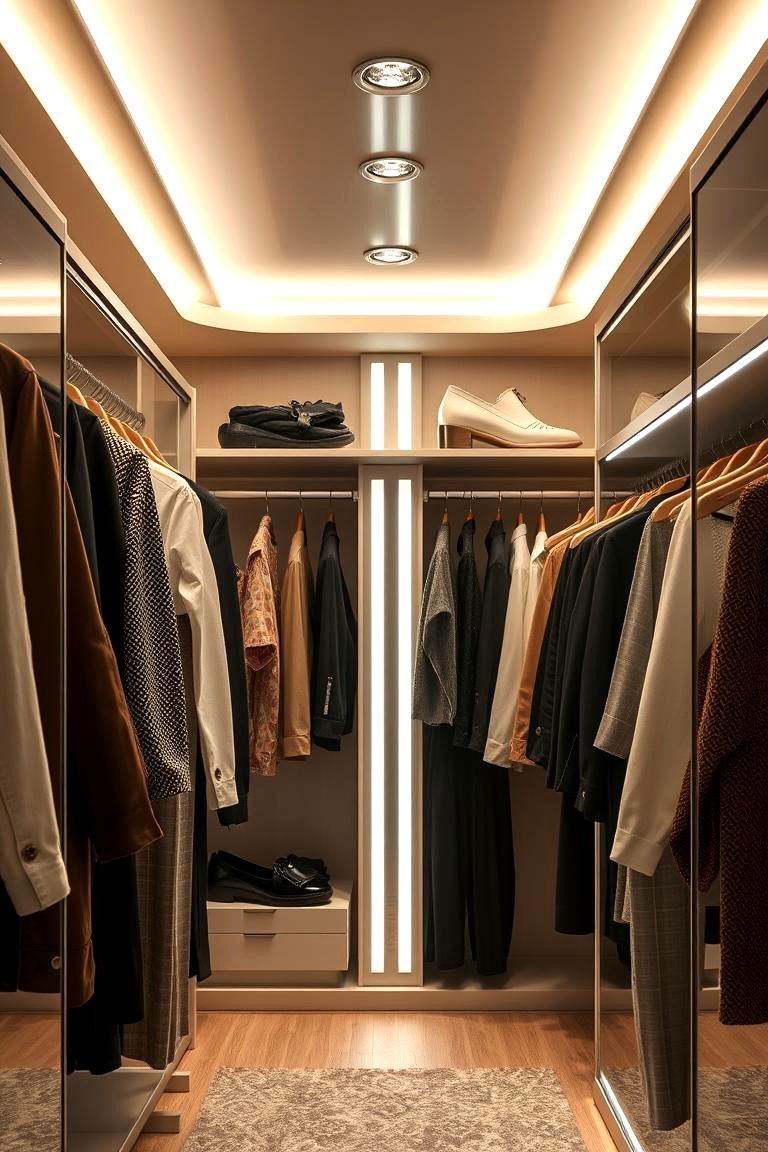 24 Functional Walk-In Closet Ideas for Optimal Organization 4 Integrated Lighting Solutions - 24 Walk in Closet Ideas