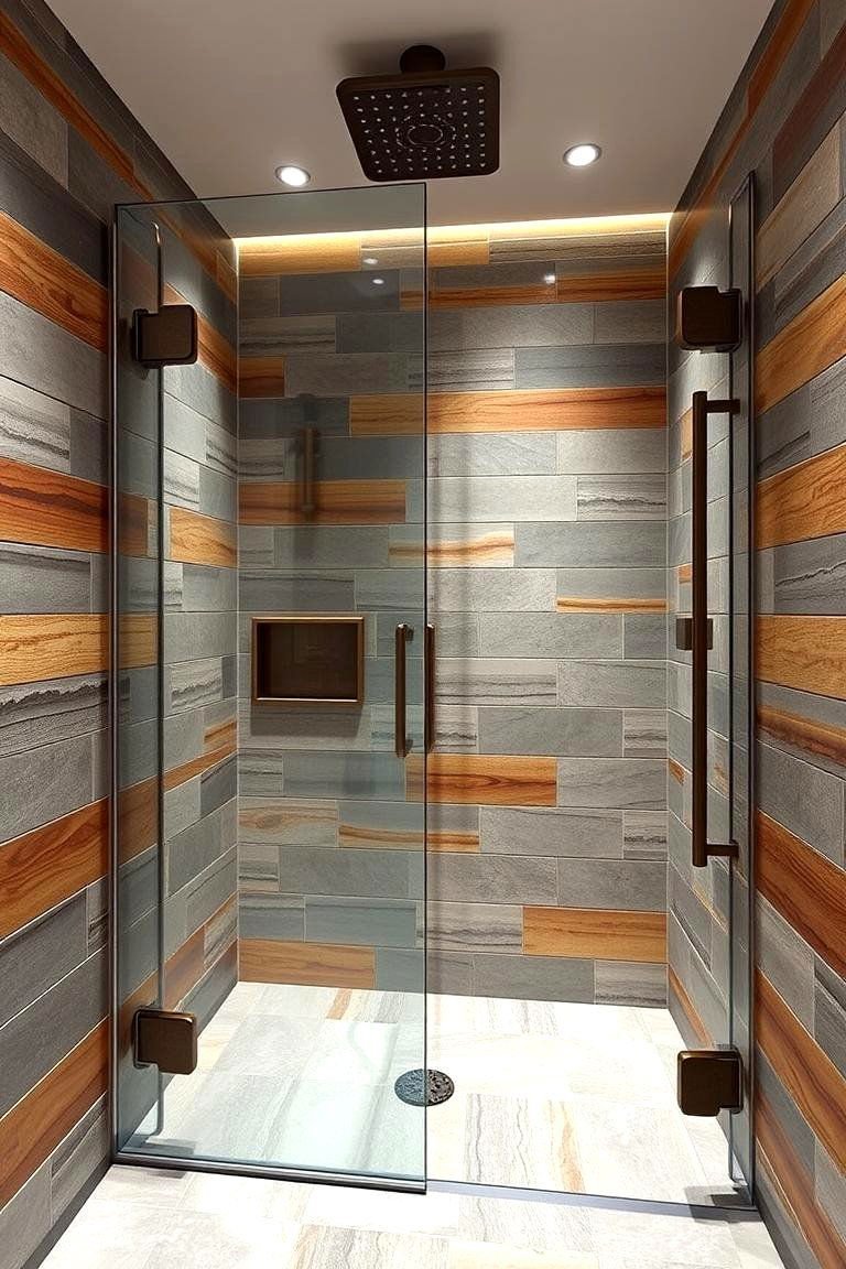 24 Rustic Walk-in Shower Ideas for a Spa-Like Bathroom Retreat 25 Integrated Seating with Natural Materials - 24 Rustic Walk-in Shower Ideas