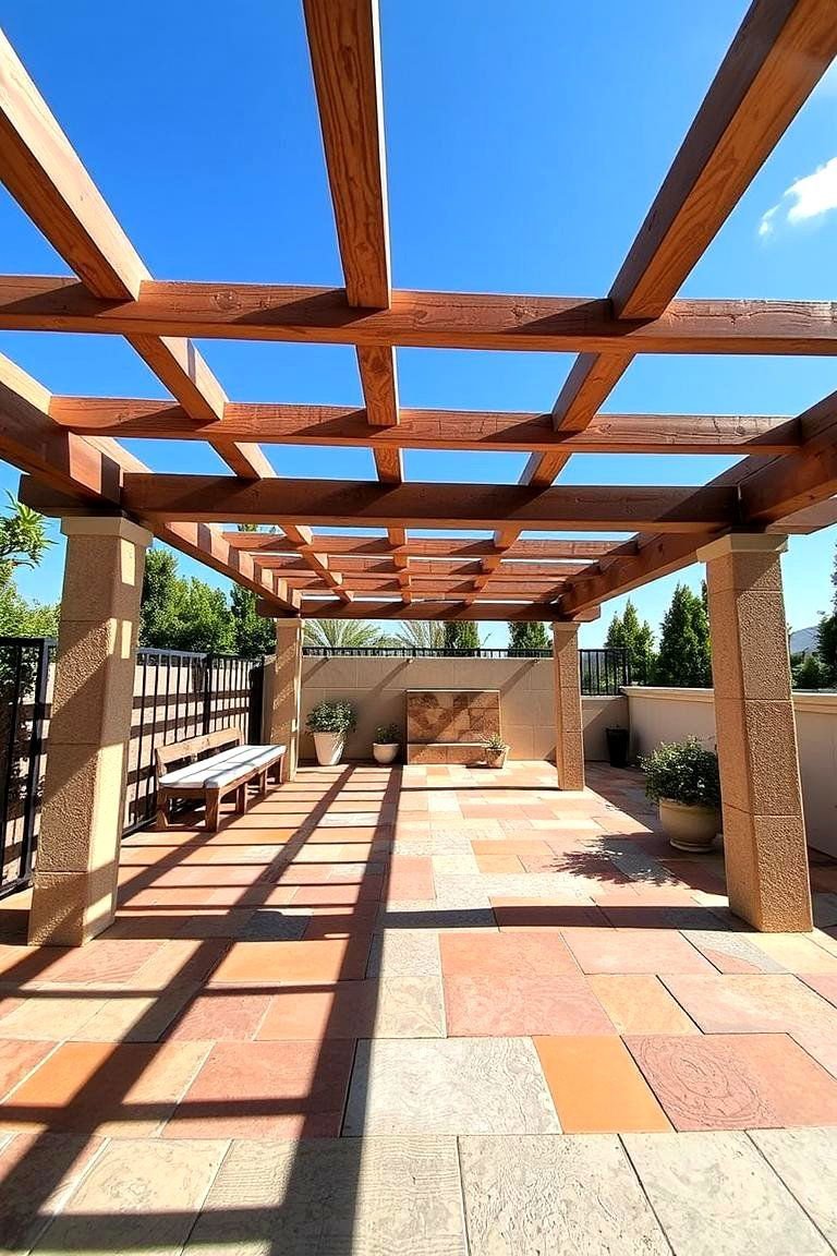 24 Pergola Flooring Ideas to Elevate Your Outdoor Space Design 16 Interlocking Outdoor Tiles - 24 Pergola Flooring Ideas