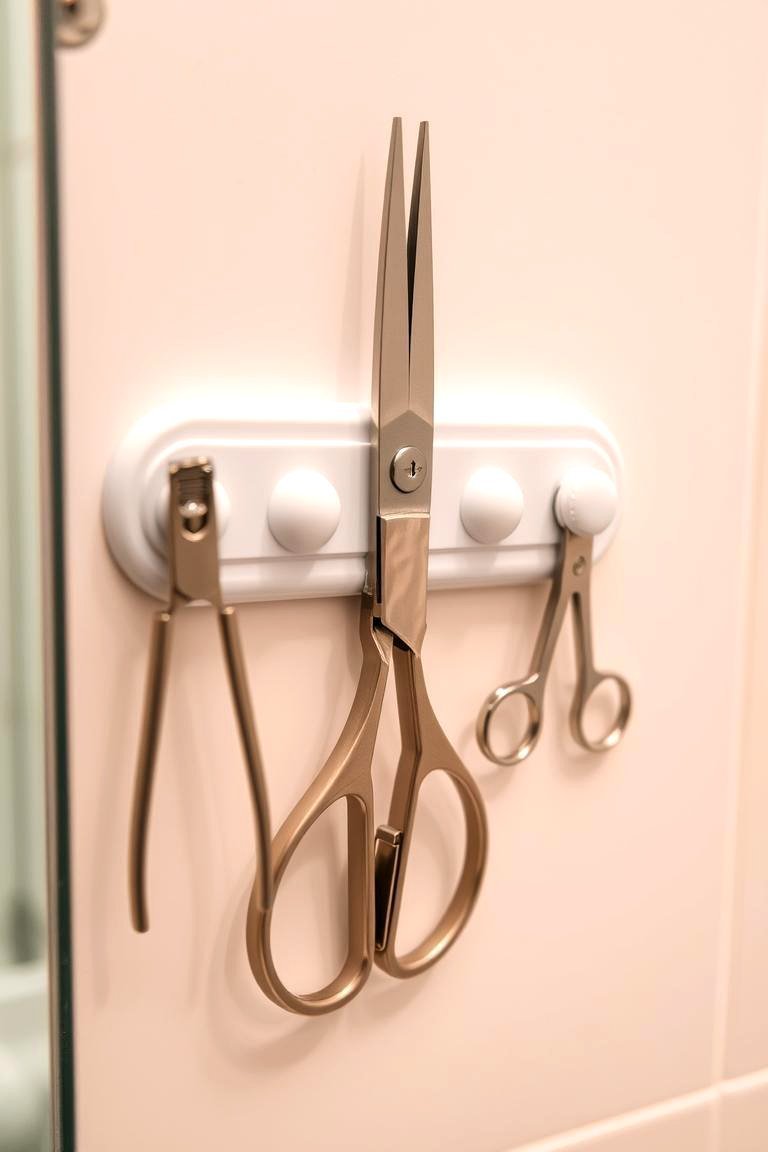 24 Small Bathroom Shelving Ideas to Maximize Storage 9 Magnetic Strips for Metal Items - 24 Small Bathroom Shelving Ideas