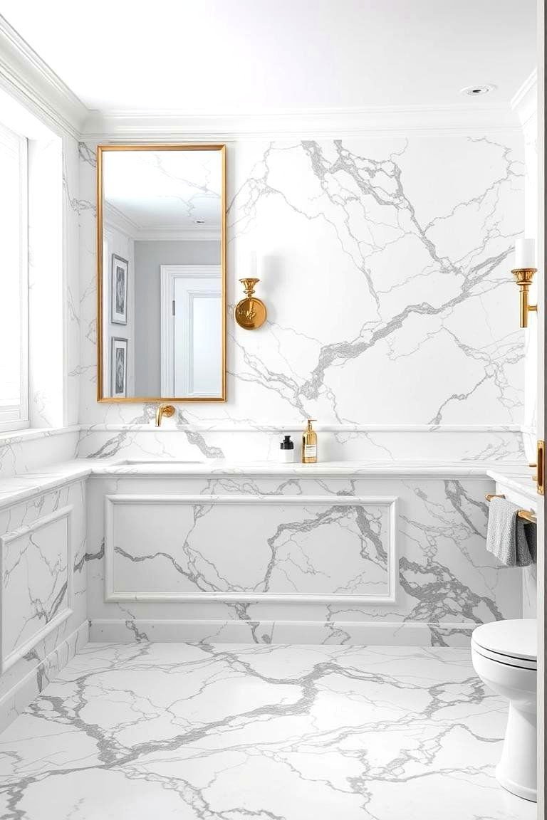 24 Bathroom Wainscoting Ideas for Timeless Elegance 10 Marble Wainscoting - 24 Bathroom Wainscoting Ideas