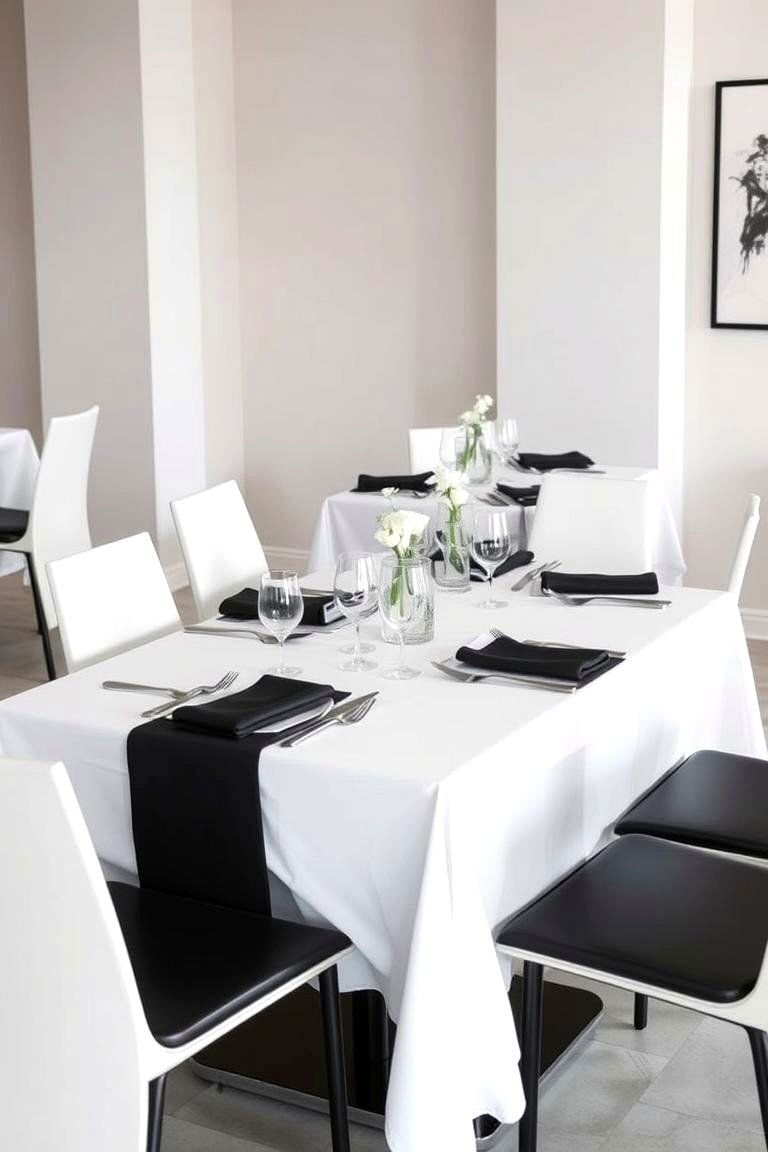 24 Black and White Wedding Theme Ideas for Elegance 3 Minimalist Black and White Table Settings - 24 Black and White Wedding Ideas
