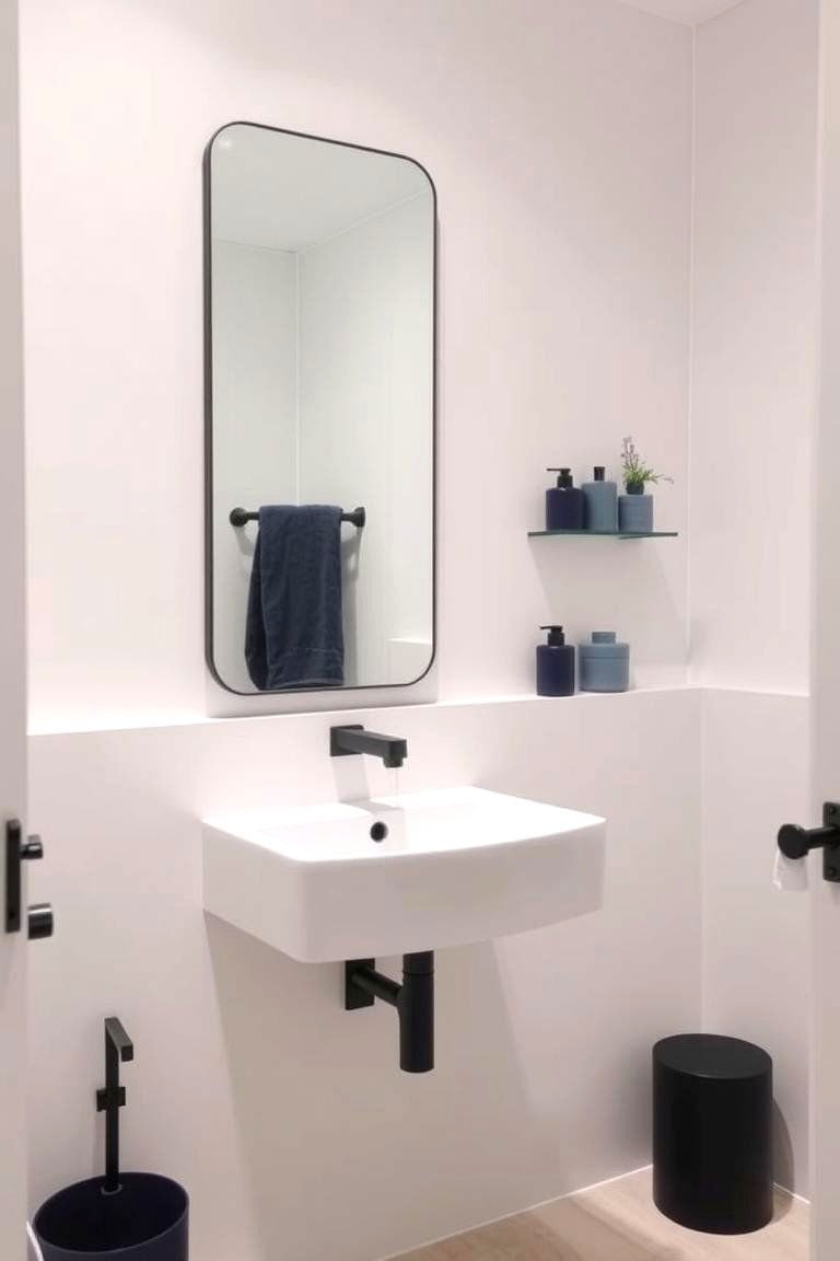 24 Black & Blue Bathroom Ideas for Bold Modern Designs 6 Minimalist Monochrome Mix - 24 black and blue bathroom ideas