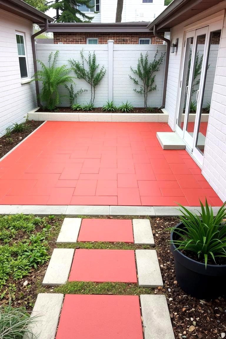 24 Red Paver Patio Ideas to Transform Outdoor Living Spaces 4 Minimalist Red Paver Elegance - 24 Red Paver Patio Ideas