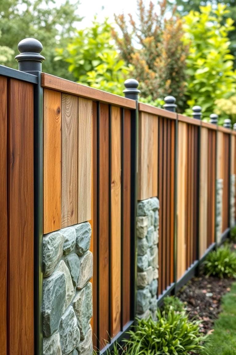 24 Vegetable Garden Fence Ideas to Secure Your Crops 24 Mixed Material Fence - 24 Vegetable Garden Fence Ideas