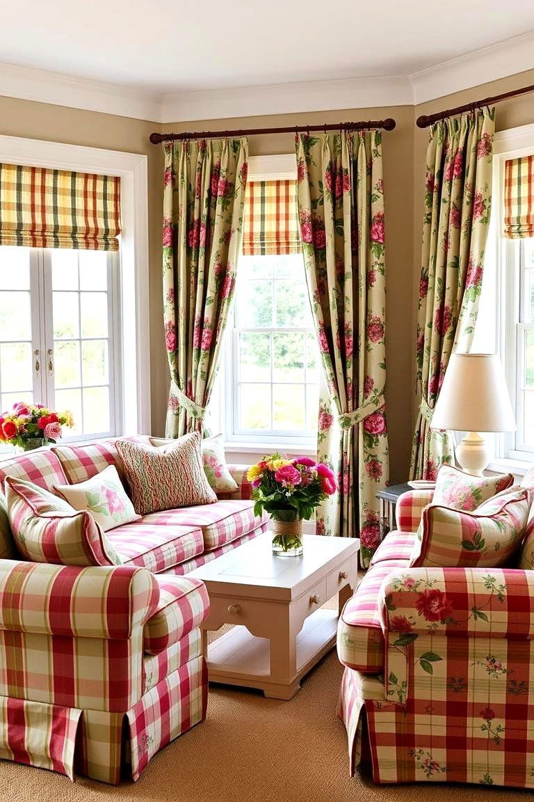 24 Cottage Decor Ideas for a Charming Home Style 12 Mixed Pattern Textiles Harmony - 24 Cottage Decorating Ideas