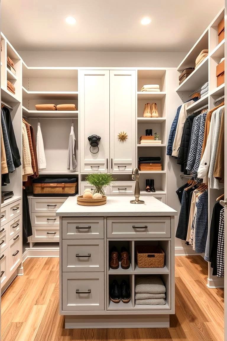 24 Functional Walk-In Closet Ideas for Optimal Organization 6 Multi Functional Islands - 24 Walk in Closet Ideas