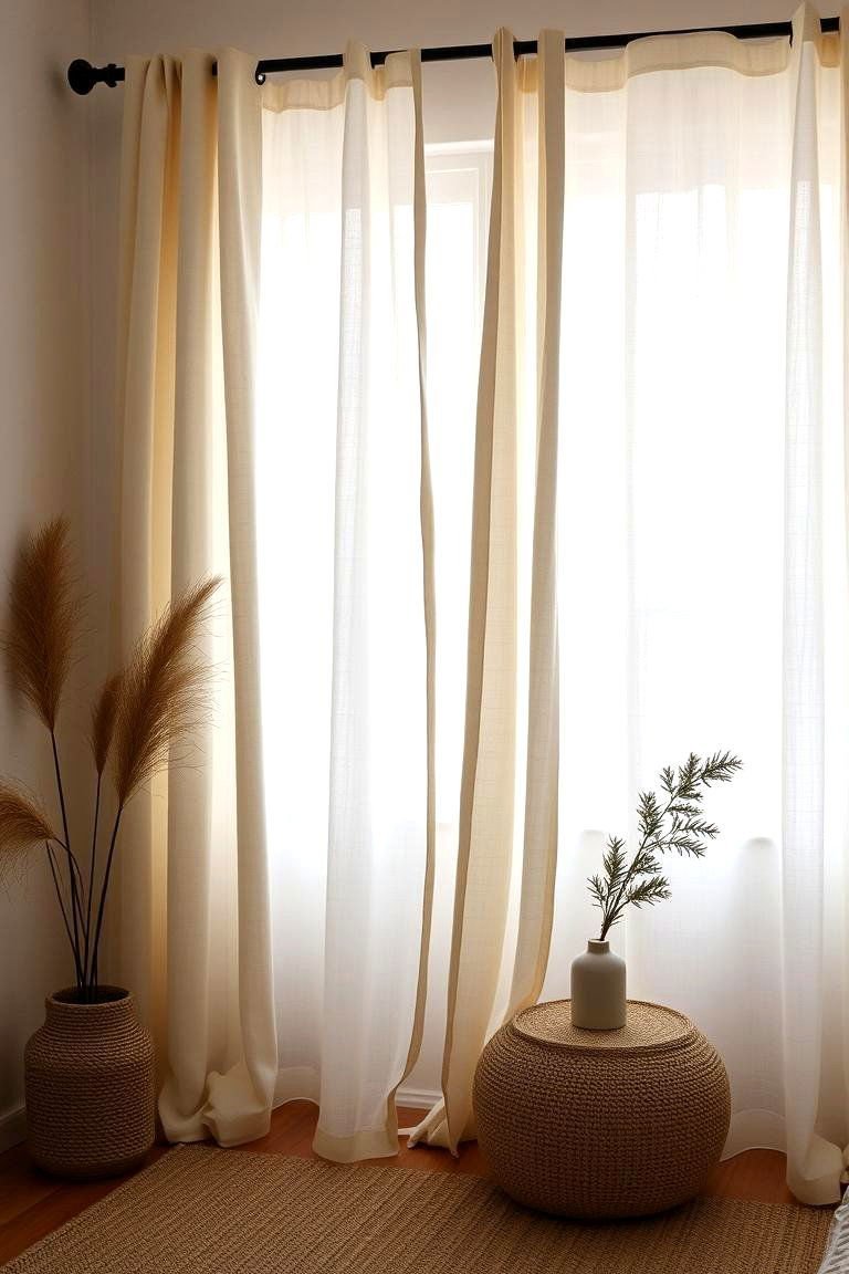 24 Boho Curtain Ideas for a Stylish Home Makeover 7 Natural Linen Simple Boho Charm - 24 Boho Curtain Ideas