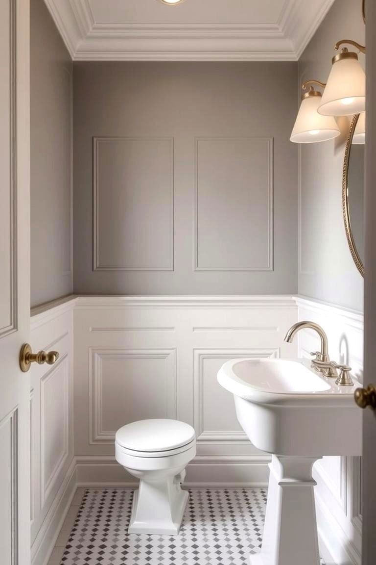 24 Bathroom Wainscoting Ideas for Timeless Elegance 11 Paneled Wainscoting - 24 Bathroom Wainscoting Ideas