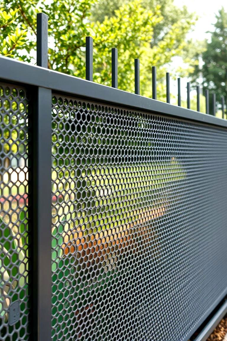 24 Vegetable Garden Fence Ideas to Secure Your Crops 17 Perforated Metal Fence - 24 Vegetable Garden Fence Ideas