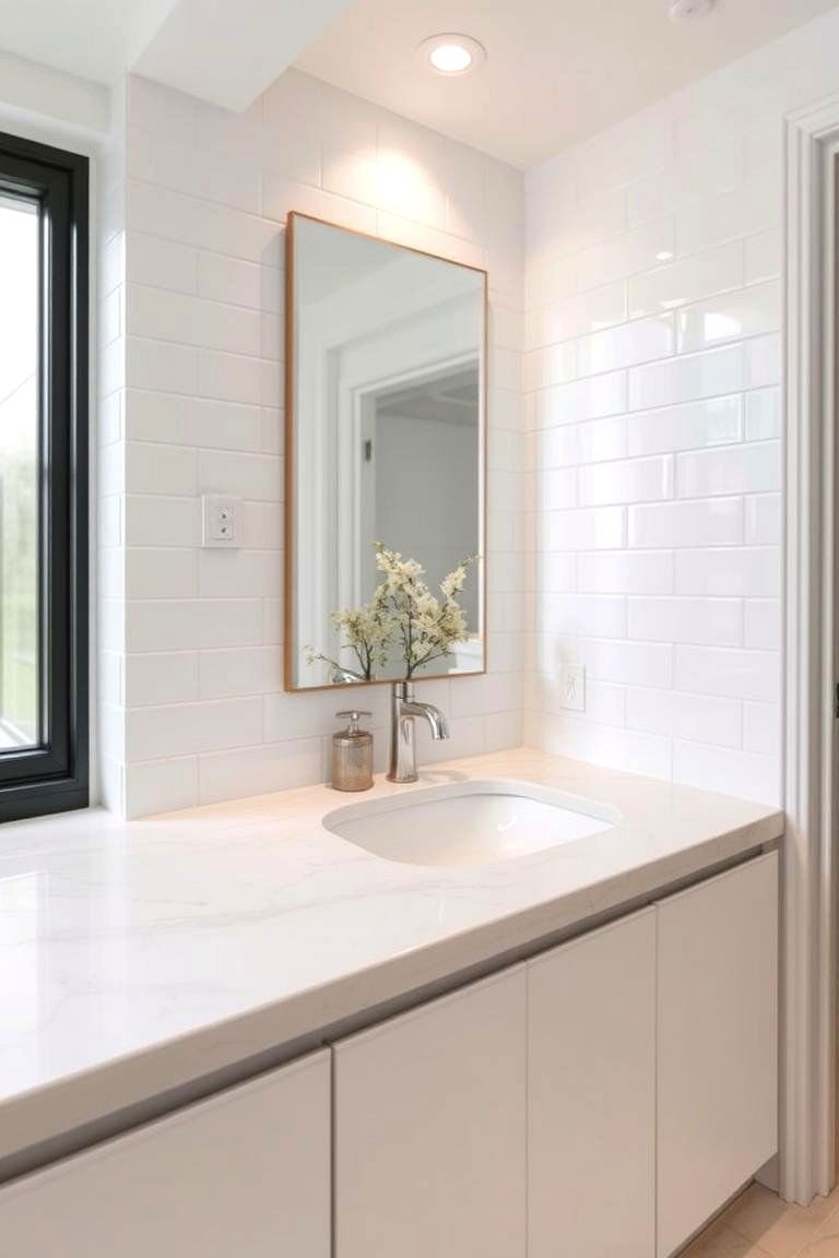 24 Bathroom Countertop Ideas for a Stylish Vanity 13 Porcelain Tile Countertops - 24 Bathroom Countertop Ideas