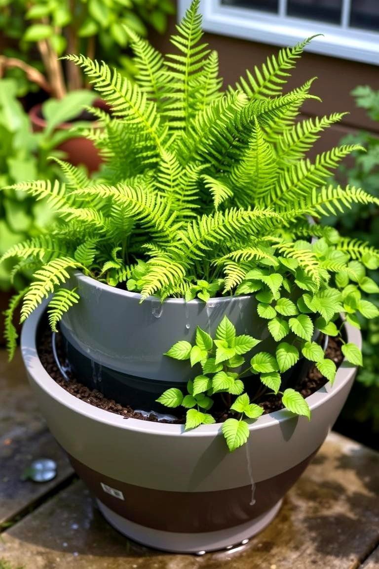 24 Container Garden Ideas for Versatile Plant Displays 22 Rainwater Harvesting Container Garden - 24 Container Garden Ideas