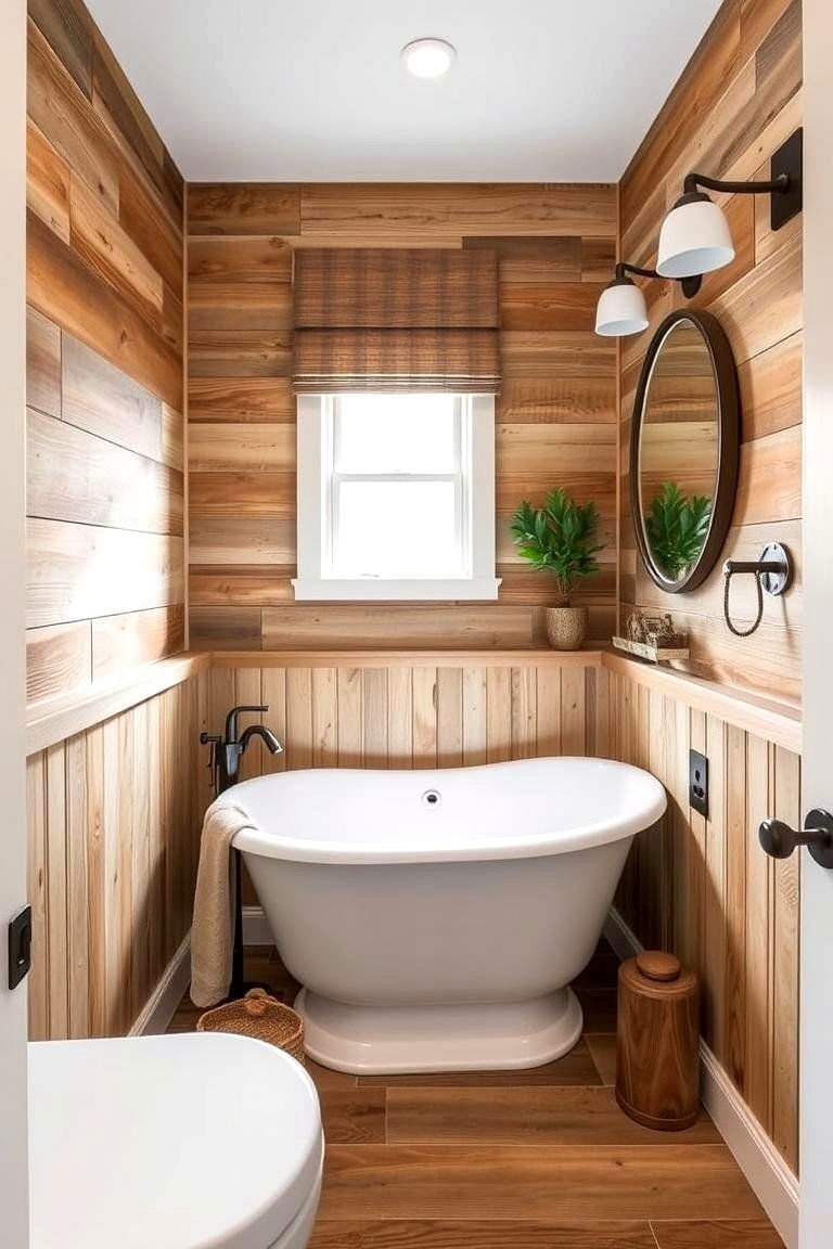 24 Bathroom Wainscoting Ideas for Timeless Elegance 25 Reclaimed Wood Wainscoting - 24 Bathroom Wainscoting Ideas
