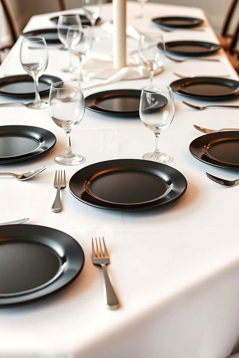 24 Black and White Wedding Theme Ideas for Elegance 17 Refined Black and White Place Settings - 24 Black and White Wedding Ideas