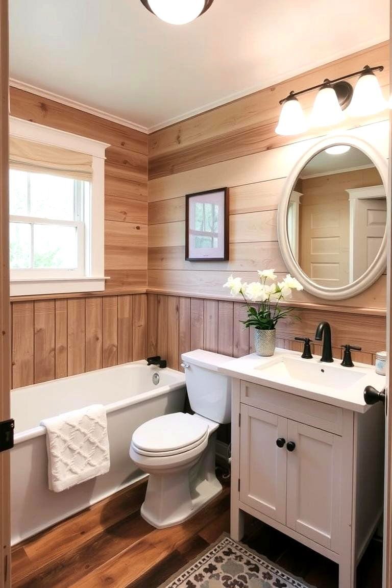 24 Bathroom Wainscoting Ideas for Timeless Elegance 18 Rustic Barn Wood Wainscoting - 24 Bathroom Wainscoting Ideas