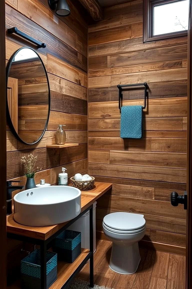 24 Black & Blue Bathroom Ideas for Bold Modern Designs 19 Rustic Charm with Reclaimed Materials - 24 black and blue bathroom ideas