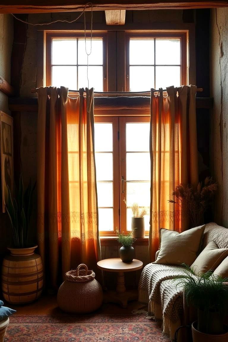 24 Boho Curtain Ideas for a Stylish Home Makeover 19 Rustic Retreat Cozy Boho Window Treatments - 24 Boho Curtain Ideas