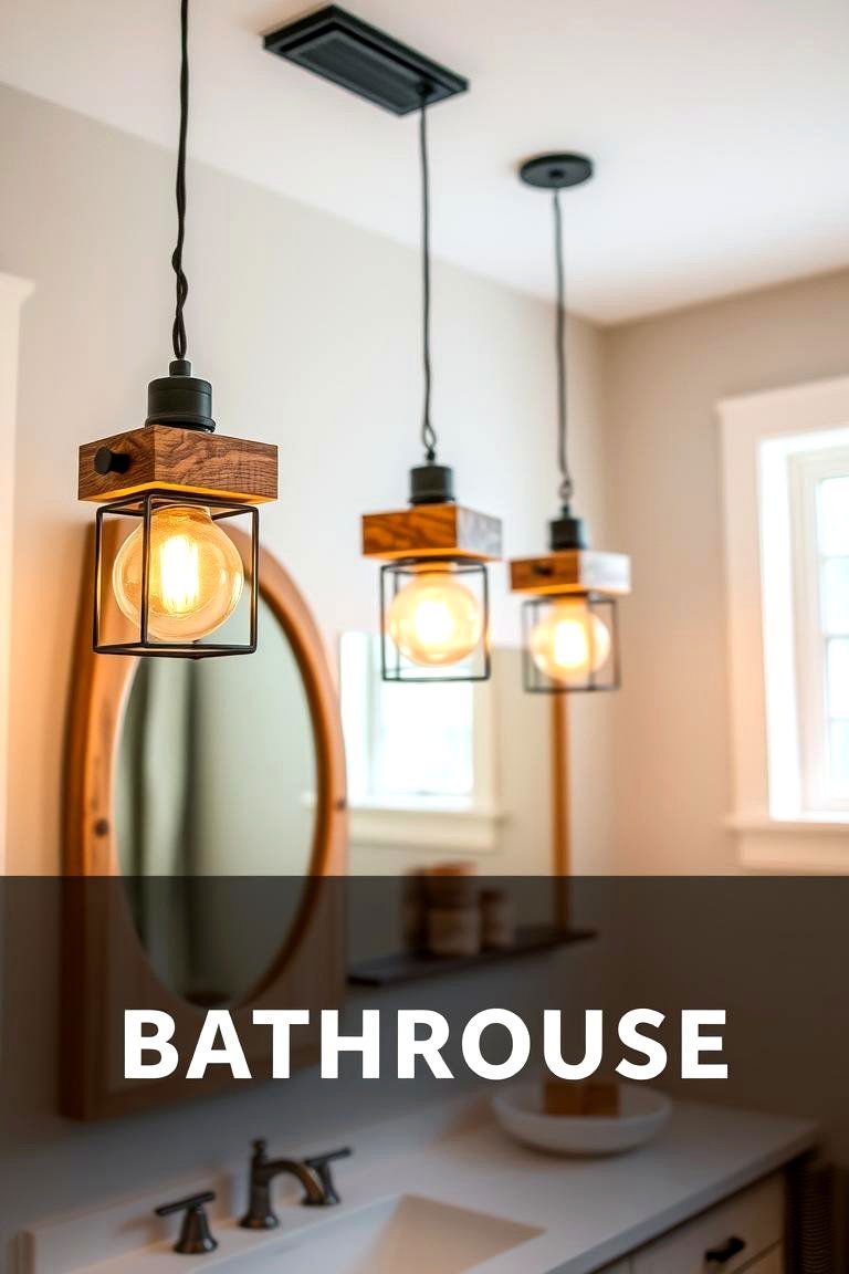 24 Inspiring Bathroom Pendant Lighting Ideas for Modern Homes 8 Rustic Wooden Pendants for a Cozy Vibe - 24 Bathroom Pendant Lighting Ideas