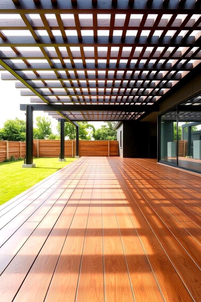 24 Pergola Flooring Ideas to Elevate Your Outdoor Space Design 14 Sleek Laminated Wood Flooring - 24 Pergola Flooring Ideas